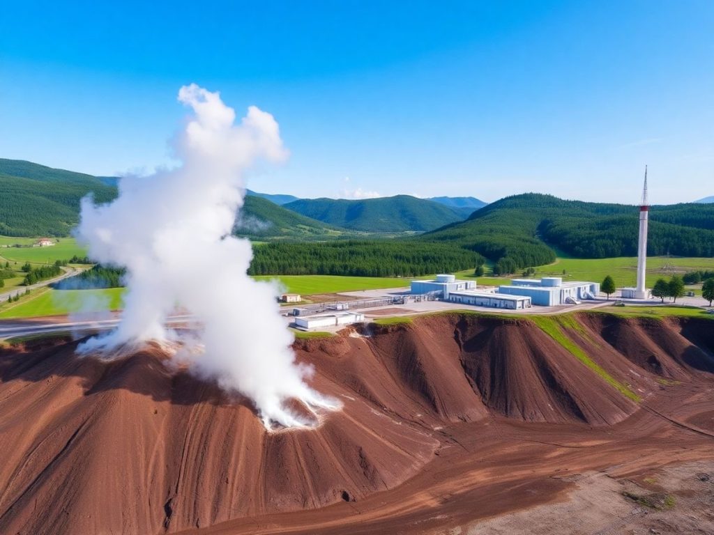O plantă geotermală în peisajul natural românesc.